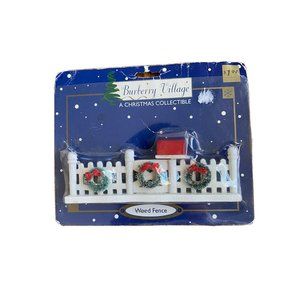 Burberry Village Christmas Collection Wood Fence with mailbox and wreath